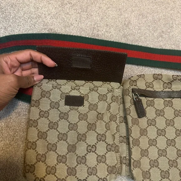Gucci Beige GG Crossbody with Red and Green Strap - Picture 14 of 16